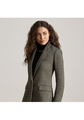 Cotton-Blend Herringbone Blazer