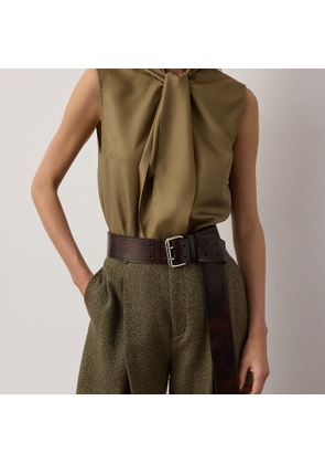 Distressed Double-Prong Long Belt
