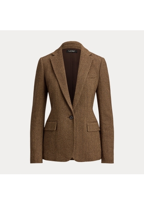 Cotton-Blend Herringbone Blazer