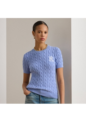 Cable-Knit Cotton Short-Sleeve Jumper
