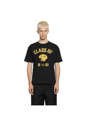 Cotton T-Shirt with Panther Print