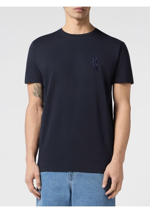 BILLIONAIRE Cotton Crewneck T-Shirt with Tone-on-Tone Embroidered Logo