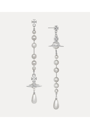 Vivienne Westwood Broken Pearl Earrings Platinum-light-grey-pearl-black-diamond-crystal Platinum-light-grey-pearl-black-diamond-crystal Women