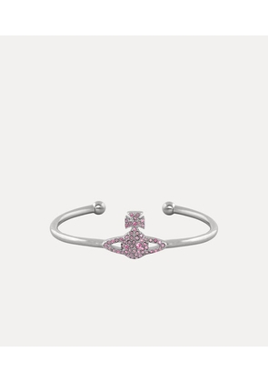 Vivienne Westwood Grace Bas Relief Open Bangle Platinum-iris-light-amethyst-light-rose-crystal Platinum-iris-light-amethyst-light-rose-crystal Women