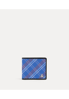 Vivienne Westwood Man. Billfold Wallet Stuart Check Blue One Size Men