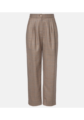 Blaze Milano Glassy checked virgin wool straight pants