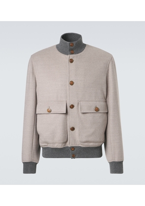 Brunello Cucinelli Cashmere-trimmed wool bomber jacket