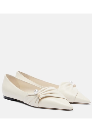 Jimmy Choo Rafi embellished leather ballet flats