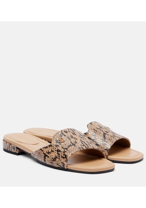 Jimmy Choo Dina snake-effect leather slides