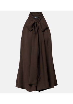 Tom Ford Tie-neck silk georgette top