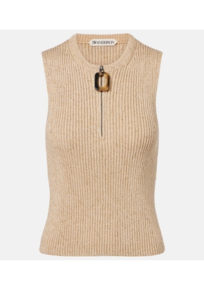 JW Anderson Ribbed-knit cotton-blend tank top