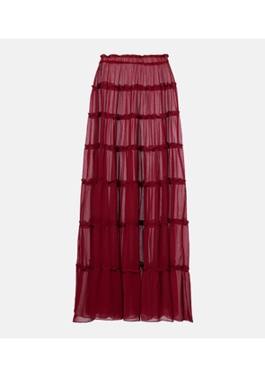 Bananhot Elma tiered semi-sheer maxi skirt