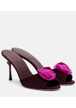 Roger Vivier Epine Rose suede mules