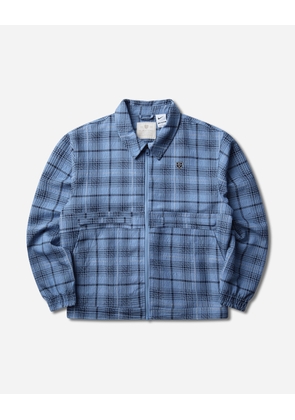 Men s Tartan Loose Jacket Work Blue / Black