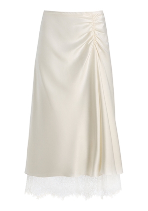 SIR. Ingrid Lace-Trimmed Satin Midi Skirt - Moda Operandi