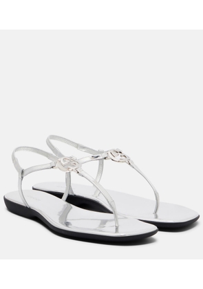 Gucci Interlocking G metallic leather thong sandals