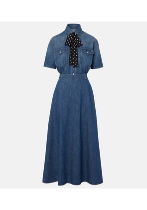 Valentino Belted denim polo dress