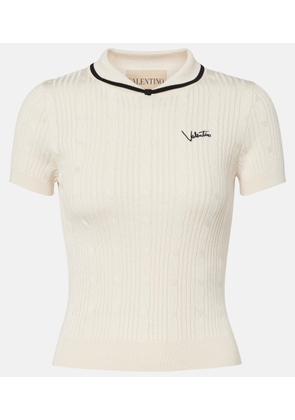 Valentino Logo cotton-blend top
