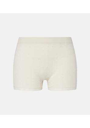 Gucci Lace-trimmed wool micro shorts