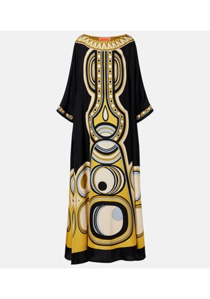 La DoubleJ Muumuu printed silk twill maxi dress