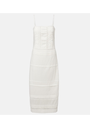 Staud Corinna embroidered cotton voile midi dress