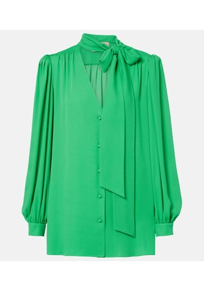Valentino Tie-neck silk georgette blouse