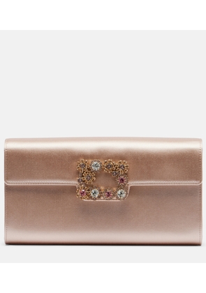 Roger Vivier Efflorescence embellished satin clutch