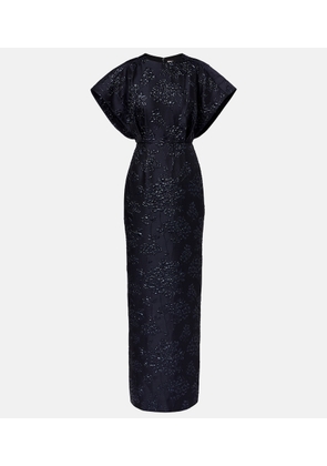 Carolina Herrera Fan floral jacquard gown
