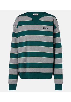 Miu Miu Oversized striped cotton jersey sweatshirt