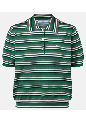 Prada Striped cotton and silk polo shirt