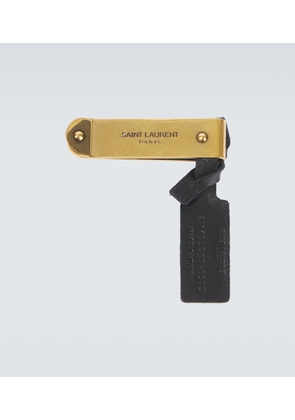 Saint Laurent Leather-trimmed bill clip