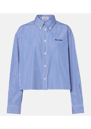 Miu Miu Striped cropped cotton poplin shirt
