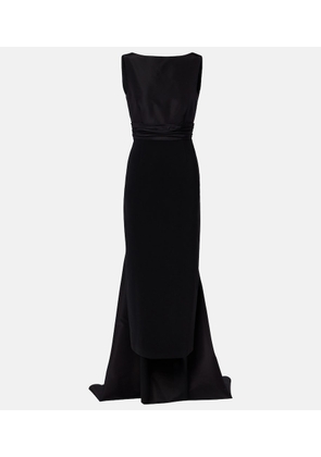 Carolina Herrera Bow-detail satin-trimmed faille gown