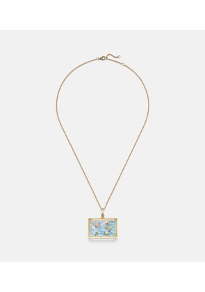 Yvonne Leon L'Acquarium 9kt gold pendant necklace with gemstones