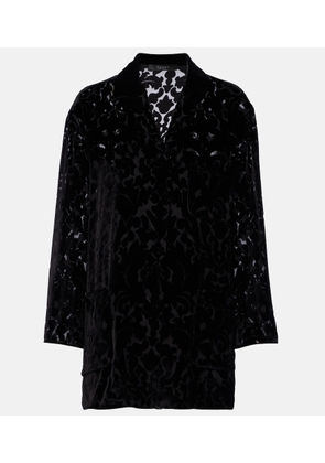 Gucci Floral devore velour shirt