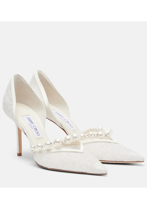 Jimmy Choo Bridal Aurelie embellished leather pumps