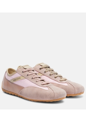 McQueen Boxe suede and leather sneakers