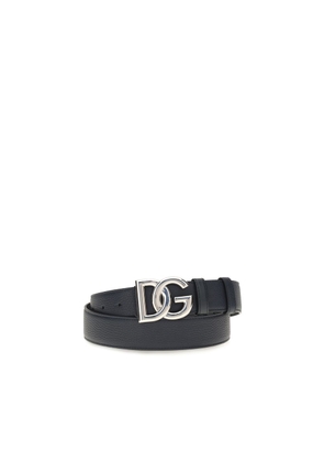 Dolce & Gabbana Black Calf Leather Bos Taurus Regular Belt - 100 cm / 40 Inches