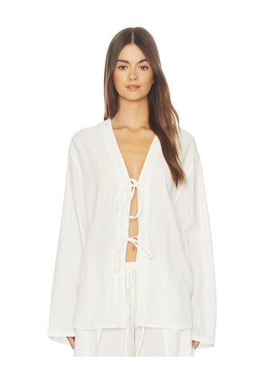 DL1961 Faye Tie Shirt in White. Size XS. Also in S, M, L.
