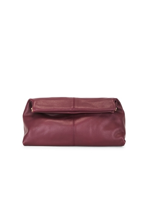 Flattered Clay Clutch in Burgundy.
