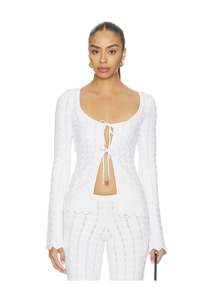 Lovers and Friends Polly Tie Front Cardigan in Ivory. Size XS. Also in XXS, S, M, L, XL.