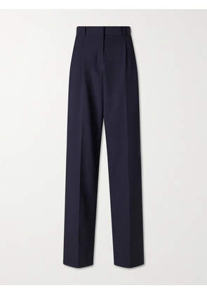 The Row - Mune Merino Wool-poplin Straight-leg Pants - Blue - US0,US2,US4,US6,US8