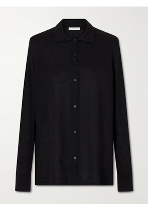 The Row - Ocari Cashmere And Silk-blend Polo Knit - Black - x small,small,medium,large