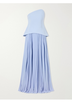 Solace London - Britt Pleated Crepe Gown - Blue - UK 4,UK 6,UK 8,UK 10,UK 12,UK 14,UK 16