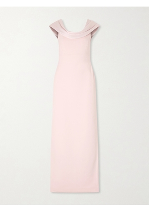 Solace London - Adele Draped Satin-trimmed Crepe Maxi Dress - Pink - UK 4,UK 6,UK 8,UK 10,UK 12,UK 14,UK 16