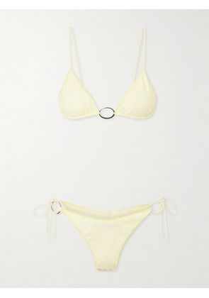Oséree - Lurex-trimmed Lace Bikini - Yellow - small,medium,large,x large