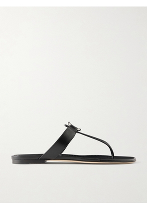 Manolo Blahnik - Mionasan Embellished Leather Thong Sandals - Black - IT36,IT36.5,IT37,IT37.5,IT38,IT38.5,IT39,IT39.5,IT40,IT40.5,IT41,IT41.5,IT42