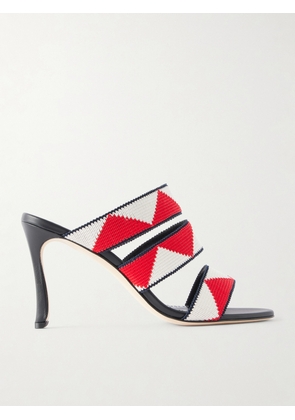 Manolo Blahnik - Capro 90 Woven Sandals - Red - IT36,IT36.5,IT37,IT37.5,IT38,IT38.5,IT39,IT39.5,IT40,IT40.5,IT41,IT41.5,IT42