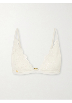 Kiki de Montparnasse - Juliette Embroidered Bikini Top - Neutrals - x small,small,medium,large