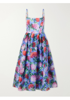 Carolina Herrera - Floral-print Silk-crepe Midi Dress - Multi - US0,US2,US4,US6,US8,US10